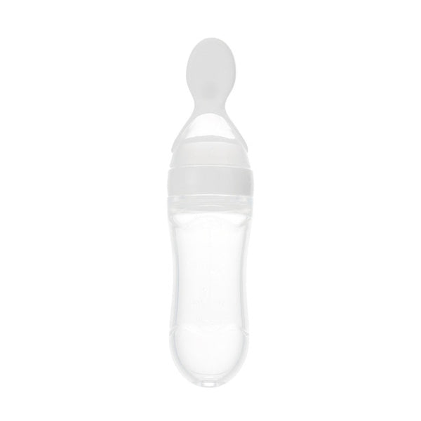 Baby Spoon Lovely Safety Infant Baby Silicone Feeding With Spoon Feeder Food Rice Cereal Bottle For Best Gift