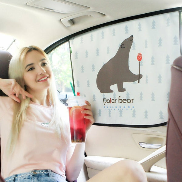 Universal Car Sun Shade Cover UV Protect Curtain Side Window Sunshade Cover For Baby Kids Cute Cartoon Car Styling