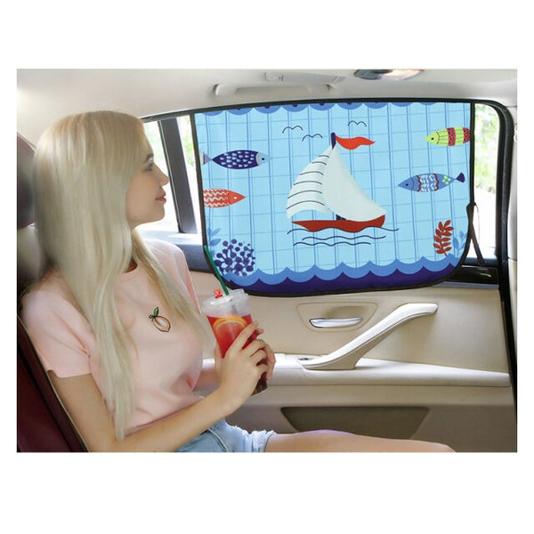 Universal Car Sun Shade Cover UV Protect Curtain Side Window Sunshade Cover For Baby Kids Cute Cartoon Car Styling