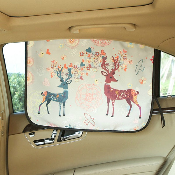 Universal Car Sun Shade Cover UV Protect Curtain Side Window Sunshade Cover For Baby Kids Cute Cartoon Car Styling