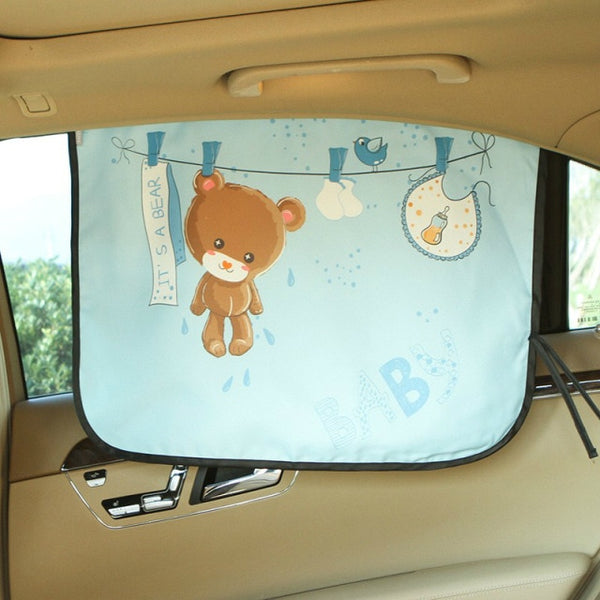 Universal Car Sun Shade Cover UV Protect Curtain Side Window Sunshade Cover For Baby Kids Cute Cartoon Car Styling
